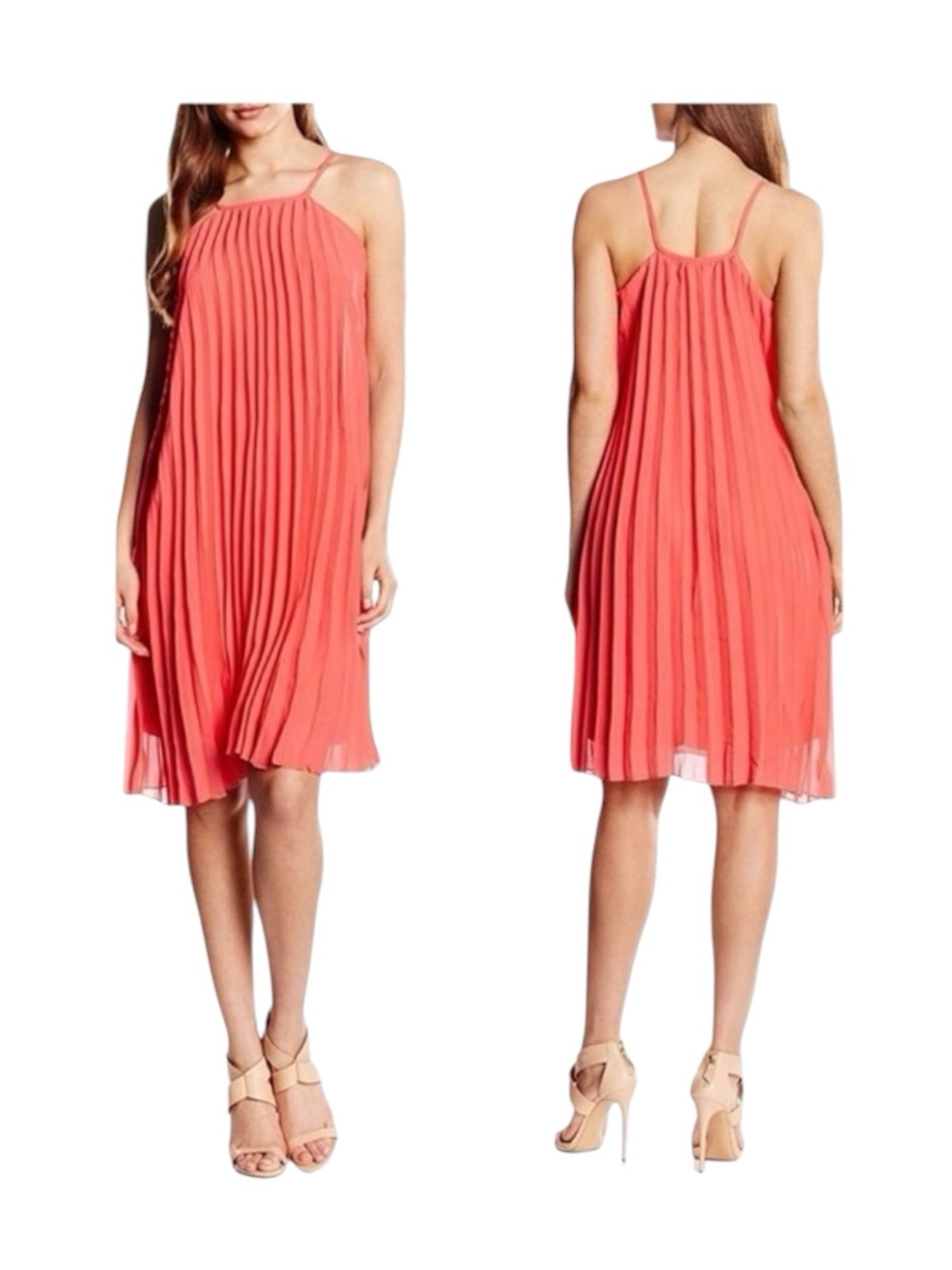 new Molly Bracken ❃ Pleated High Neck Chiffon Mini Sun Dress ❃ Baby Blue ❃ M L ❃ - Picture 11 of 16